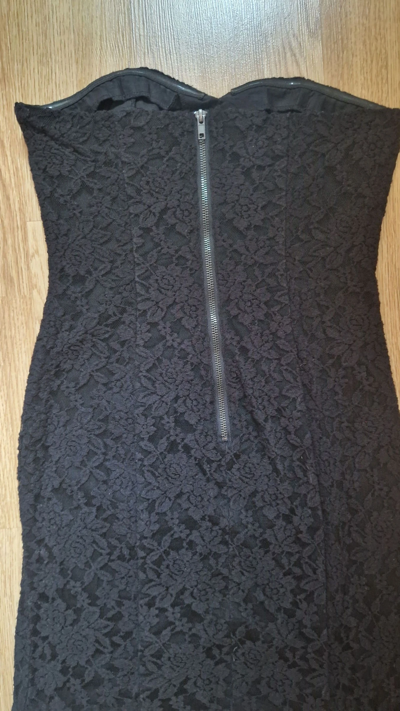 Vestido negro palabra de honor encaje Blanco M – photo 14